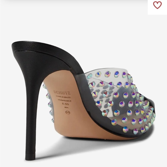 Schutz Greece Crystal Clear
Leather Mule Pumps Black/Transparente size 6.5 new - Picture 4 of 15